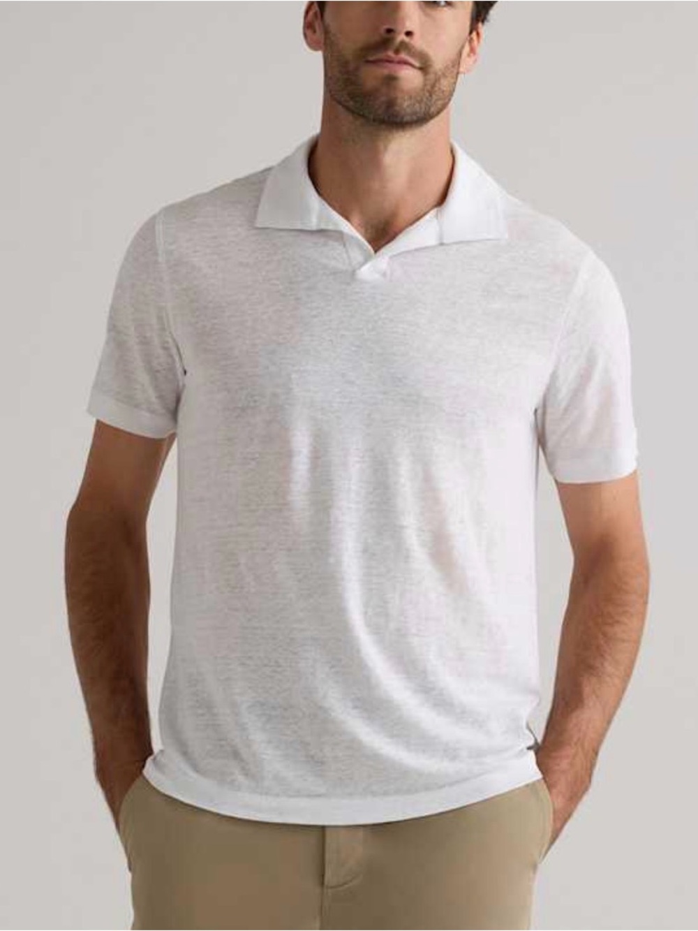 Quince Men's 100% European Linen Jersey Polo SIZE L NWT color white